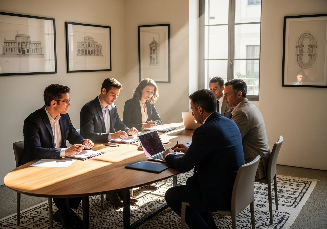 International business delegation in conversation